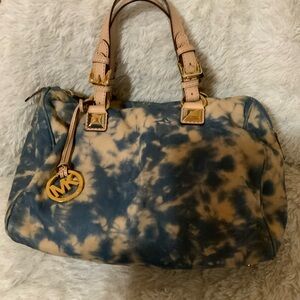 Michael Kors Grayson Tie Dye Denim Satchel